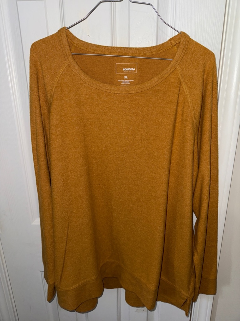 Sonoma Mustard Long-Sleeve Crewneck Pullover
